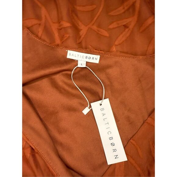 Baltic Born Women’s Large Bridget Textured Maxi Dress Rust Winter Wedding NEW - Picture 11 of 12